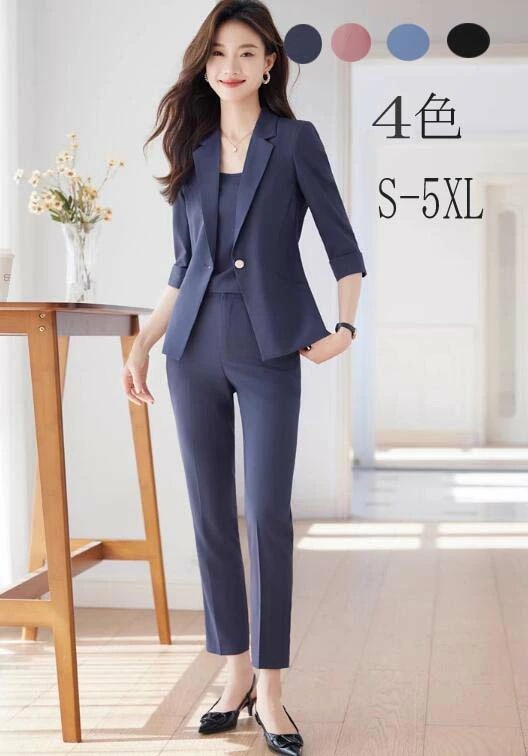 通勤お仕事服 オフィスビジネスリクルート 通勤 OL 面接 入学式 入園式 転職 卒業式 同窓会 セレモニー フォーマルスーツセット オシャレ 大きいサイズ 気質 細身 着痩せ スーツセット S-5X