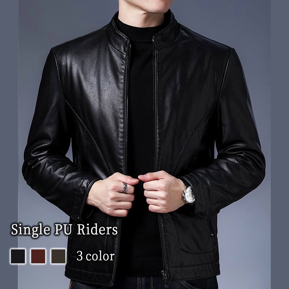 ライダースジャケット メンズ シングルPUライダース 春 Tシャツ 着こなし セール 厚手 40代 ジャケット 黒 レザー アウター ライダース ブランド 秋 革ジャン バイク 革 おすすめ おしゃれ