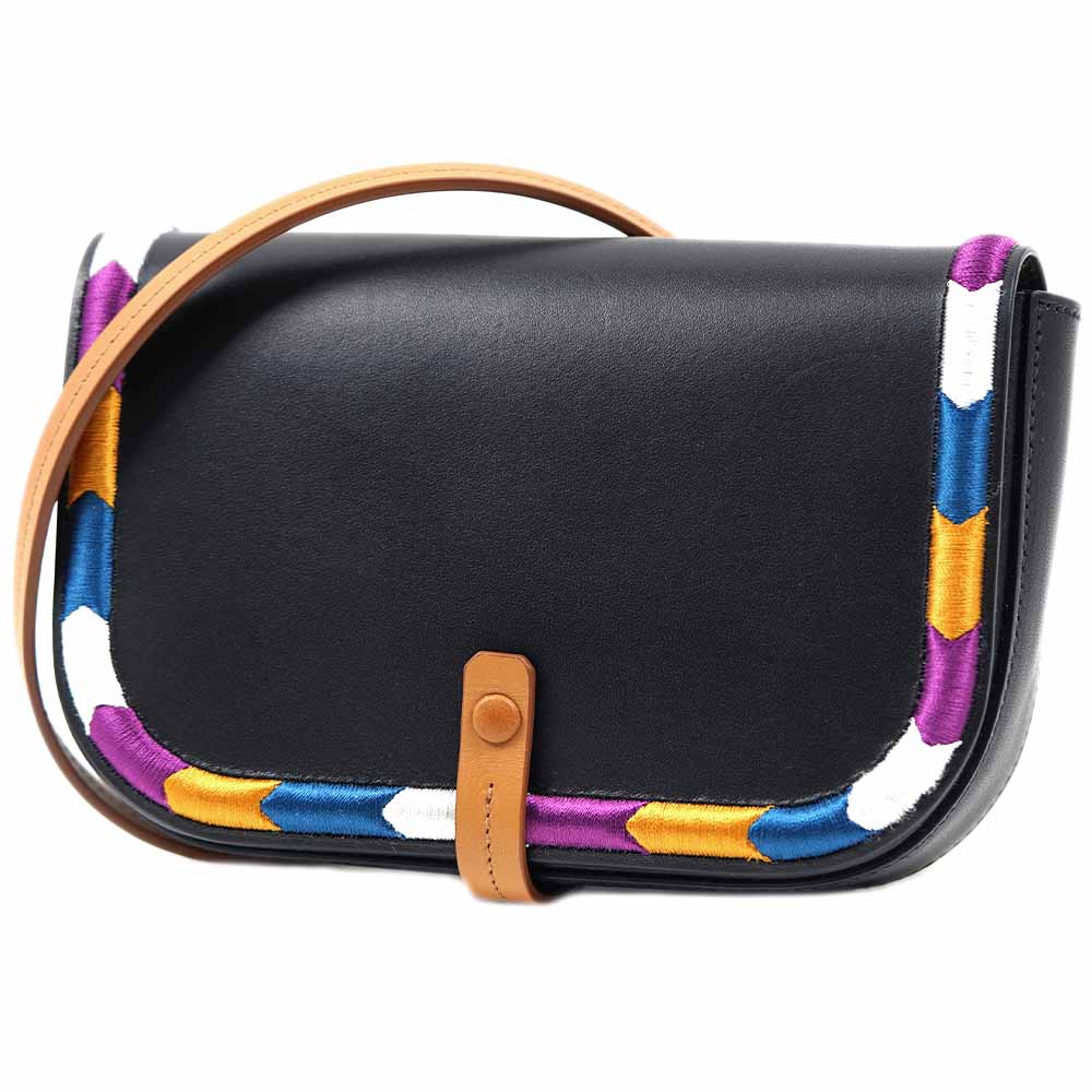 イルビゾンテ ショルダーバッグ IL BISONTE Fifty On Piccarda Small NERO/NATURALE レディース ブラック レザー 本革 斜めがけ BCR247 PV001