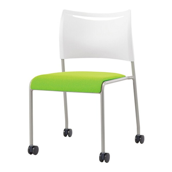 ミーティングチェアキャスタータイプ 布張 グリーン LTS-4C-F-GR 1脚 メーカー直送