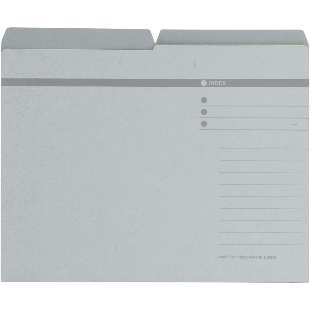 （まとめ買い）ライオン事務器 ハーフカットフォルダー A4判 No.42-20P 灰 20冊入 132-19 [x3]