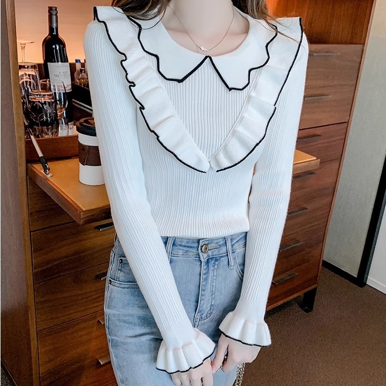 トップス ニットソー 袖あり 長袖 ラウンドネック 大人可愛い きれいめ 大人 上品 おしゃれ お洒落 大人女子 こなれ感 ラブリー キュート 無地 春 秋 冬 2023 10代 20代 30代