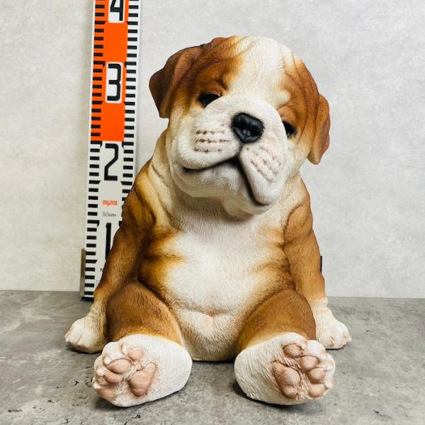 犬 置物 大きい かわいい 居眠りするブルドッグ 中 高さ28.5cm woobia ウービア おしゃれ ガーデン インテリア オブジェ プレゼント 北欧 玄関 雑貨 動物 モダン 面白い 庭 ギフ
