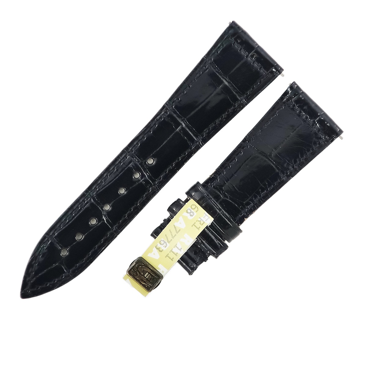 マスタースクエア 6002L用 クロコバンド レディース 未使用 純正 ショート シャイニー 艶 20mm 黒 3年保証