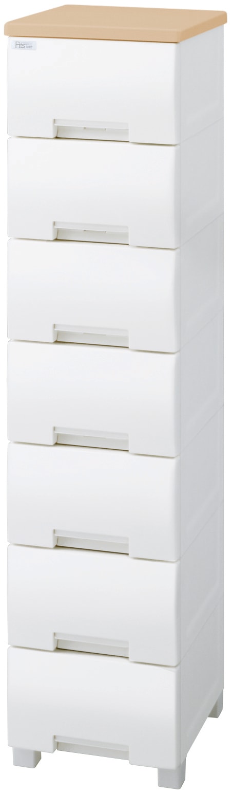 天馬 F3507(FITSプラス) フィッツプラス　幅35cm　7段（天板：メープル/本体：ホワイト） F3507FITSプラス