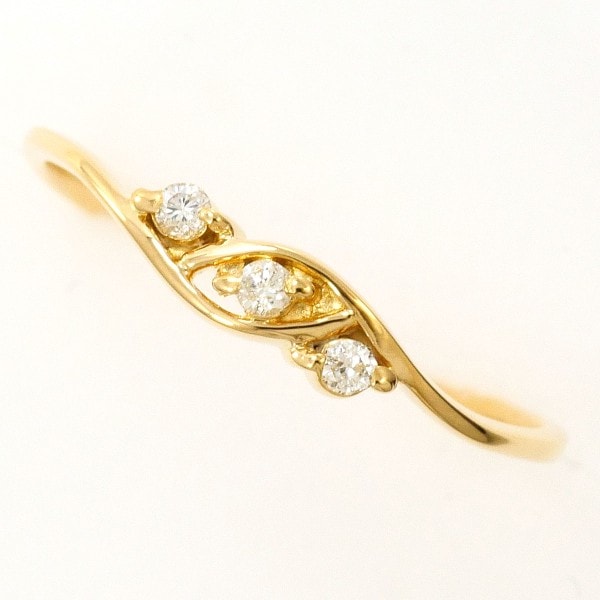 K18 18金 YG イエローゴールド リング 指輪 8.5号 ダイヤ ジュエリー 中古