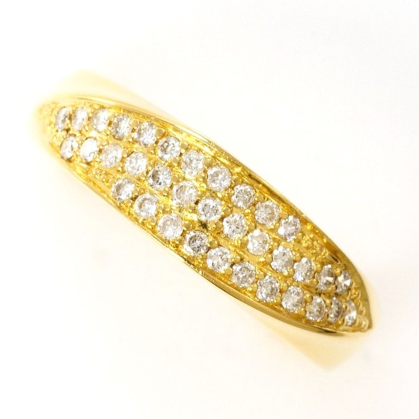 K18 18金 YG イエローゴールド リング 指輪 9号 ダイヤ 0.26 ジュエリー 中古