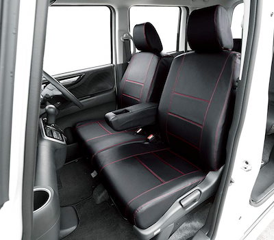 他サイト： ボンフォーム(BONFORM) シートカバー ソフトレザーR M4-33 N-BOX 専用2列車 M4-33 N-BOX レッド 4497-50Rの商品画像