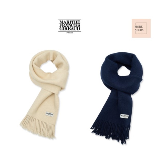 marithe francois girbaud REGULAR LOGO FUZZY KNIT MUFFLER 2colors クリスマスプレゼント 韓国ショール