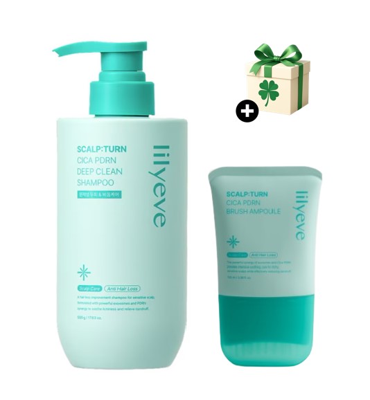 【NEW 大容量 企画セット】スカルプターンシャンプー500ml +スカルプターン シカPDRNアンプル100ml 頭皮ケアシャンプー ヘアケア 頭皮ケア 脱毛ケアアンプル 脱毛