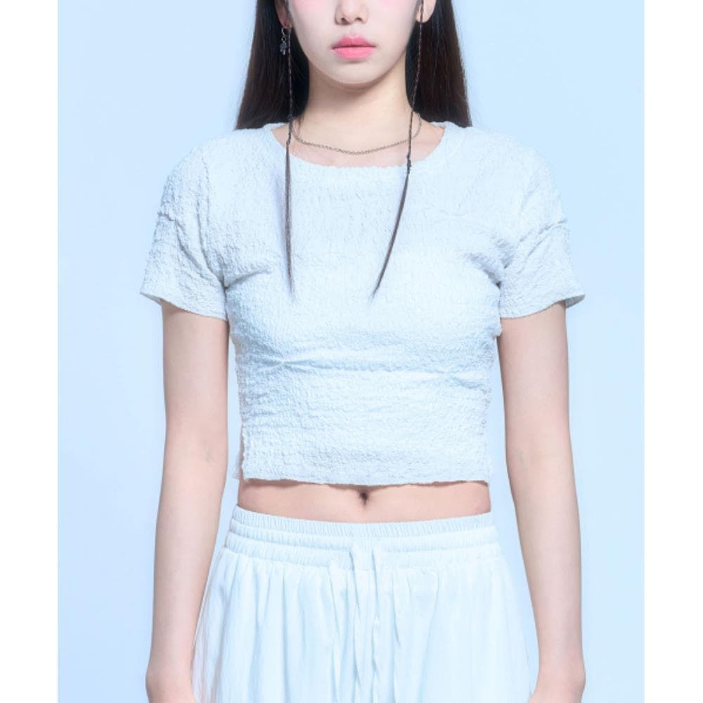 SCHISM INDUCING CRINKLED T SHIRTWHITE QB5TS09WH