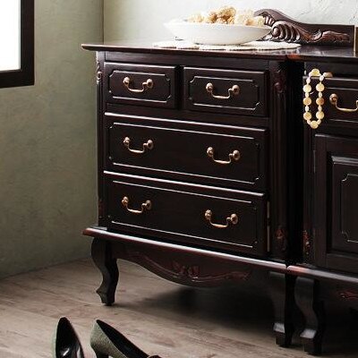 チェスト 幅75 フレンチアンティーク調 クラシック家具シリーズ vertu