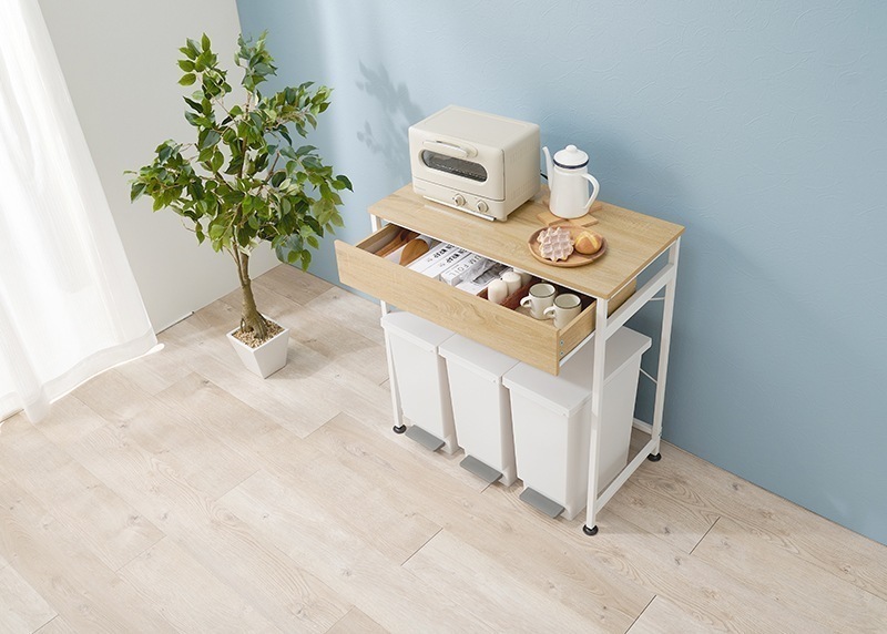 ラック 棚 レンジ台 キッチン収納 おしゃれ 北欧モダン キッチンカウンター 引き出し