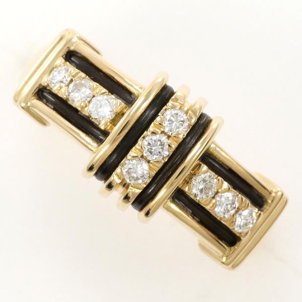 アクアスキュータム K18YG リング 指輪 13号 ダイヤ エレファントテール ジュエリー 中古