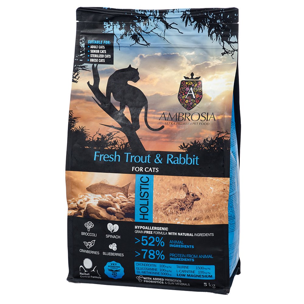 キャットフード　アンブロシア　猫　トラウト＆ラビット　５ｋｇ　ドライ　ＡＭＢＲＯＳＩＡ　ＣＲＣ35―15―99―00―00