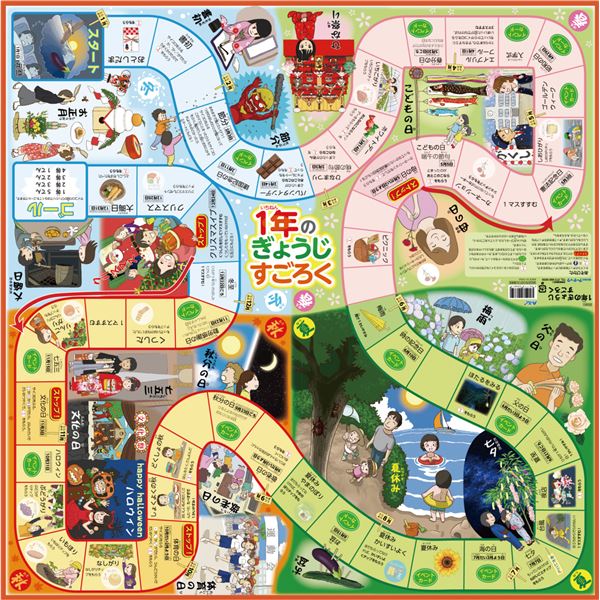 （まとめ）1年のぎょうじすごろく(×10セット)