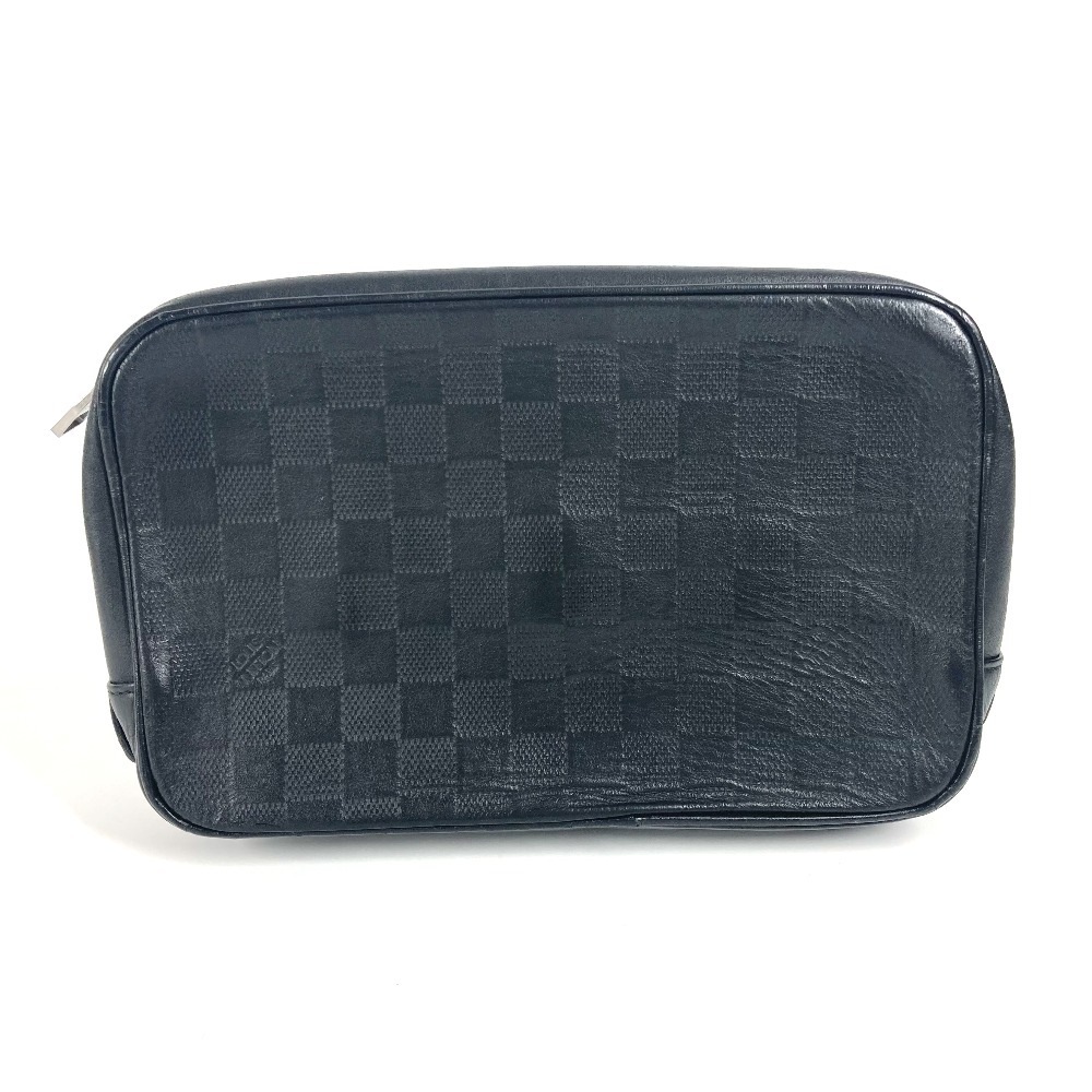 セカンドバッグ N23347 トゥルース トワレ ダミエアンフィニ ポーチ カバン クラッチバッグ ダミエアンフィニレザー オニキス ブラック