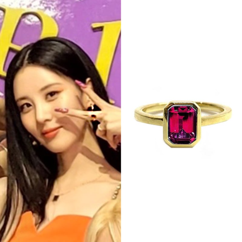 [少女時代ソヒョン/MAMOOソラ/IZ*ONEキムミンジュ着用] シャトレ プチ レッド指輪 リング