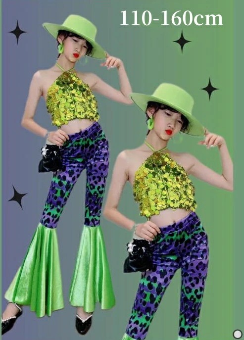 子供レトロダンス衣装 トップス イベント 舞台 ラッパパンツ ラテン 昭和時代 発表会 コスチューム ステージ衣装 70代80代 撮影衣装 子供服 上下セットアップ キッズ ジャズ 子供ステージショー