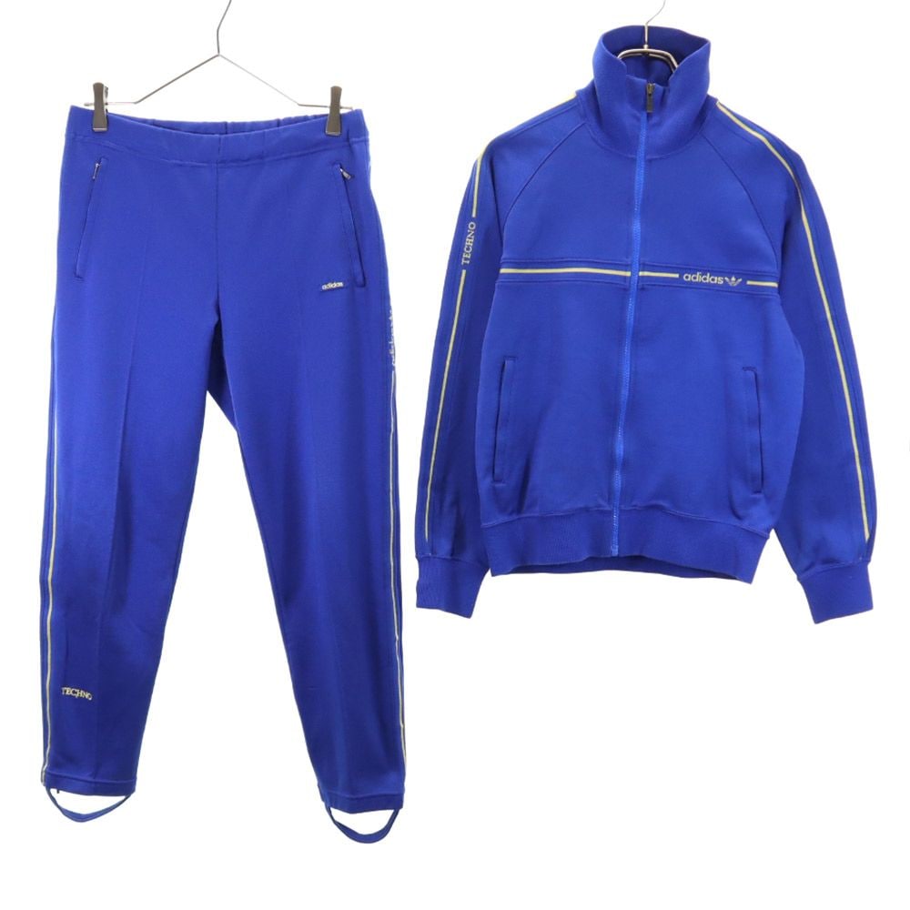 80s ヴィンテージ デサント製 トレーニング ジャージジャケット 上下セットアップ M ネイビー系 スポーツ メンズ