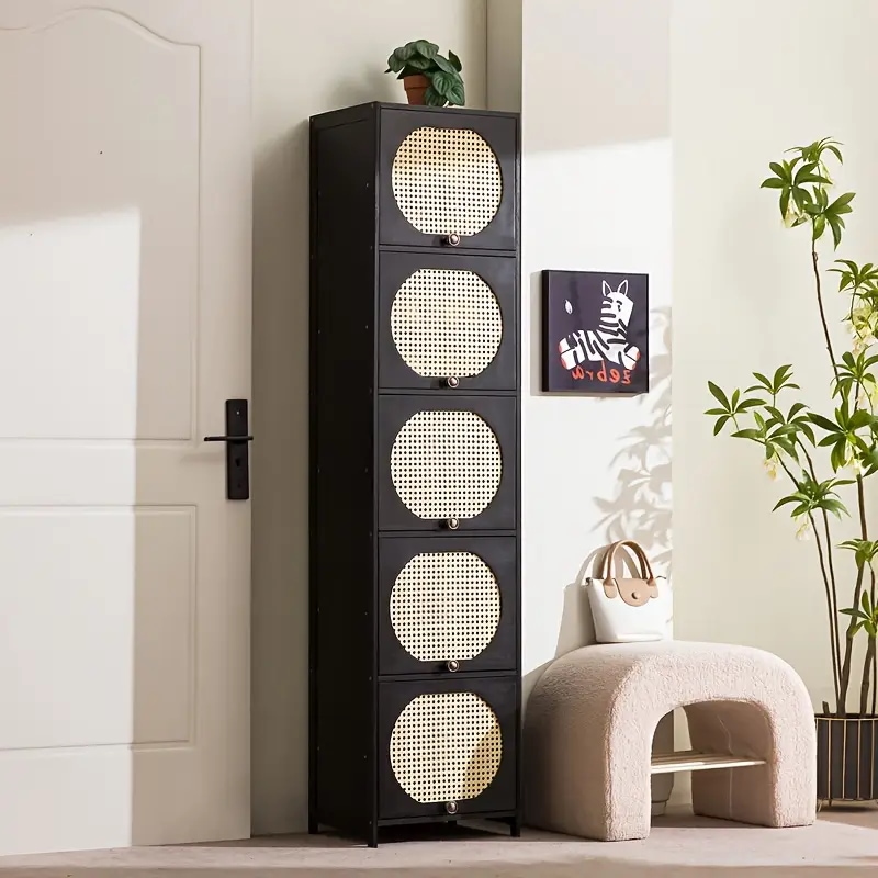 多層木製収納棚ドア付き - 靴書籍装飾用の自立式オーガナイザーライトウッド仕上げリビングルームや玄関に靴収納オーガナイザースタンディングシェルフスタンディングシェルフ
