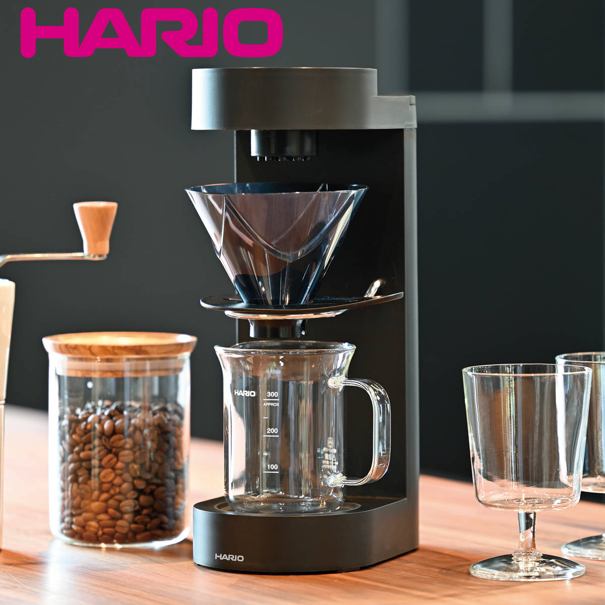 コーヒーメーカー 300ml 1ー2杯用 MUGEN Coffee Maker 耐熱ガラス HARIO ハリオ コーヒーマシン 珈琲メーカー コーヒー 珈琲 ドリップ式 シャワー式 本格的