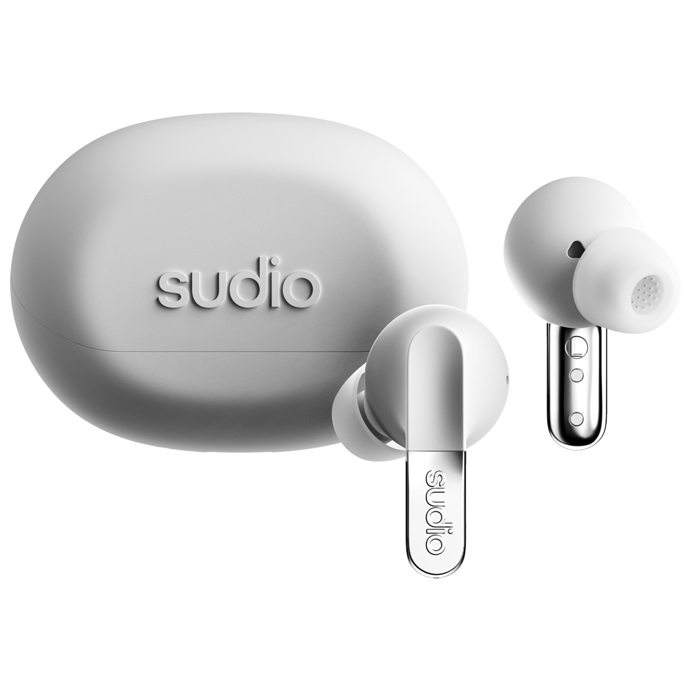Sudio SD-3002 ノイズキャンセリング機能搭載　完全ワイヤレスBluetoothイヤホン（クロームホワイト） SD3002