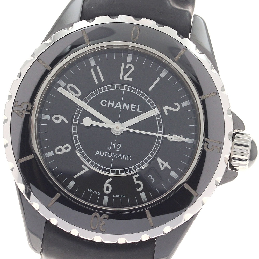 シャネル CHANEL H0683 J12 38MM 黒セラミック 自動巻き メンズ 美品 保証書付き_959877【中古】