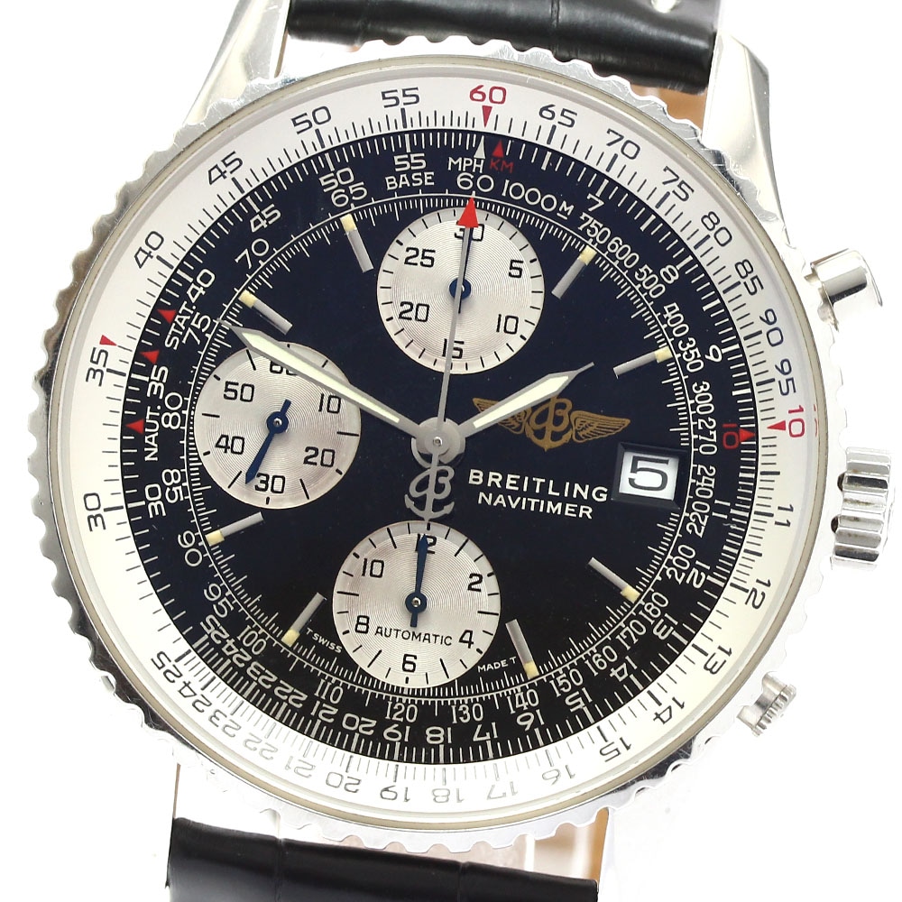 訳あり ブライトリング BREITLING A13022 オールドナビタイマー デイト クロノグラフ 自動巻き メンズ _886519【中古】