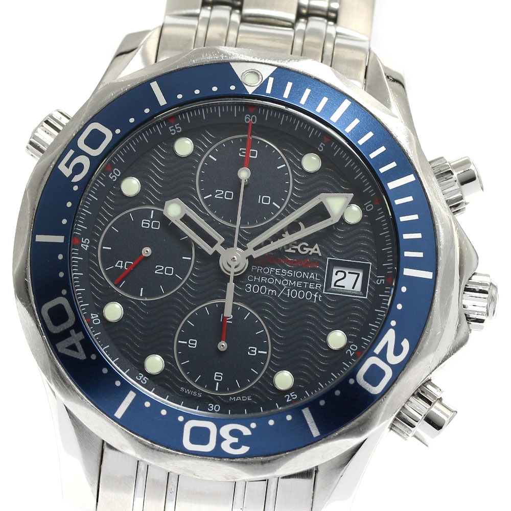オメガ OMEGA 2225.80 シーマスター300 デイト クロノグラフ 自動巻き メンズ _888139【中古】