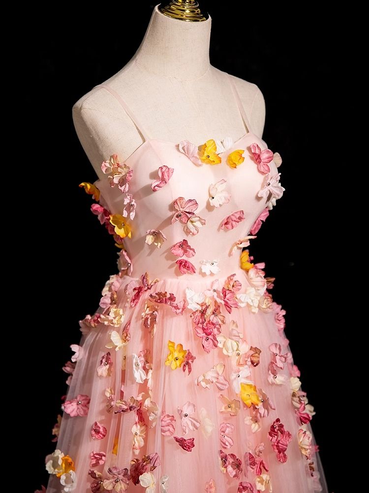 ハイエンド3次元フラワードレス2025花嫁朝ローブバースデーパーティーエンゲージメントスカートホストパフォーマンスワンピースドレスドレス