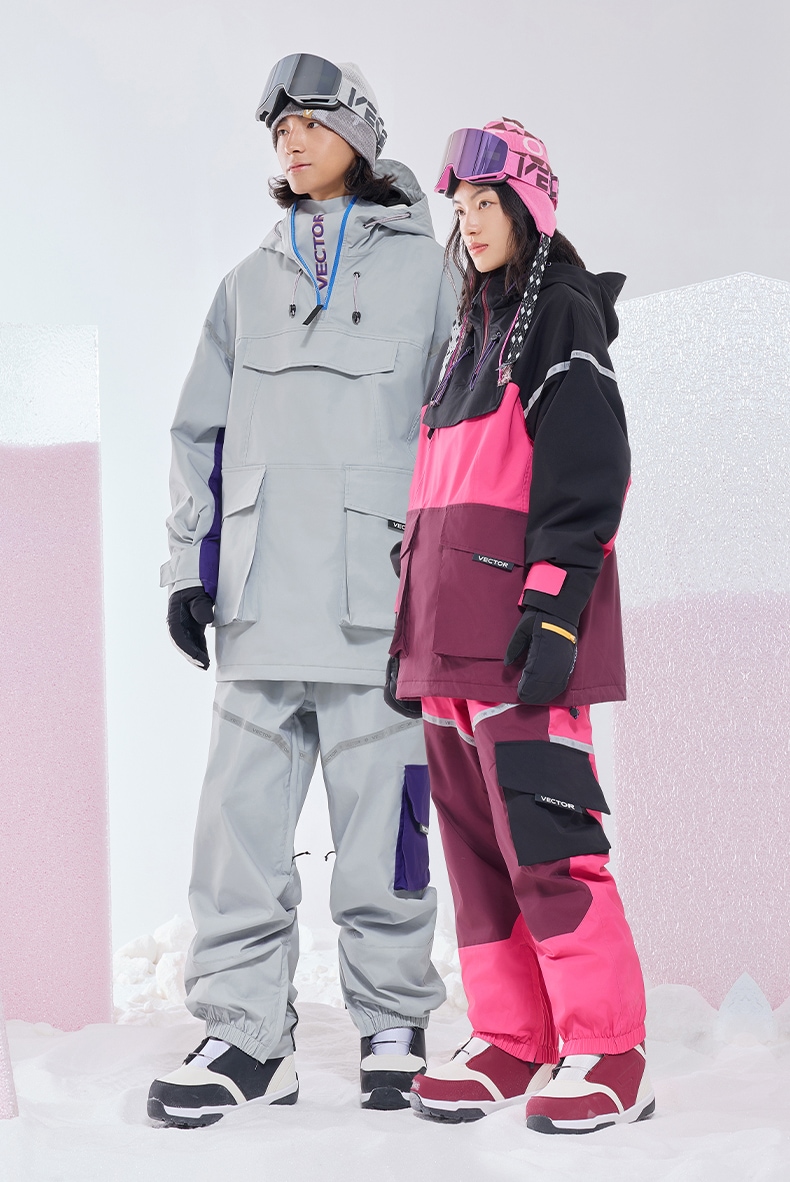 スノーボードウェア 2024 2025 上下セット レディース メンズ 防水20000+ ジャケット アウター パンツ パープル スノボー スキーウェア スノボウェア 韓国風 防水防寒防雪保温防風