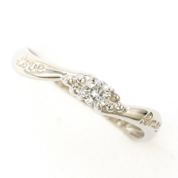 PT900 プラチナ リング 指輪 11号 ダイヤ 0.10 総重量約1.7g ジュエリー 中古