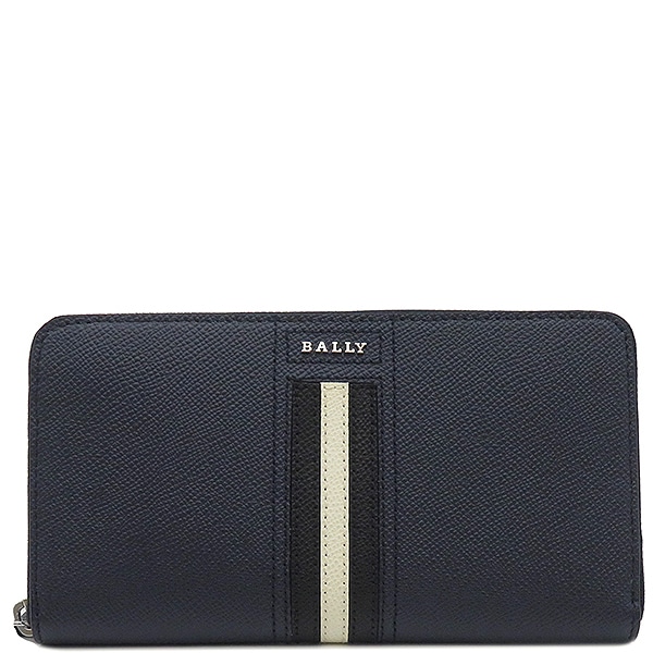 バリー BALLY 長財布 テレン TELEN グレインレザー ニューブルー シルバー金具 新品 未使用 紺 6218051 【箱】【中古】