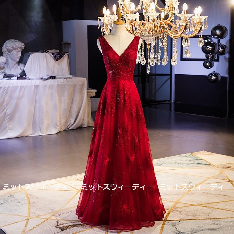カラードレス ロングドレス 演奏会 結婚式 二次会 花嫁 Aライン 発表会 パーティドレス 舞台衣装