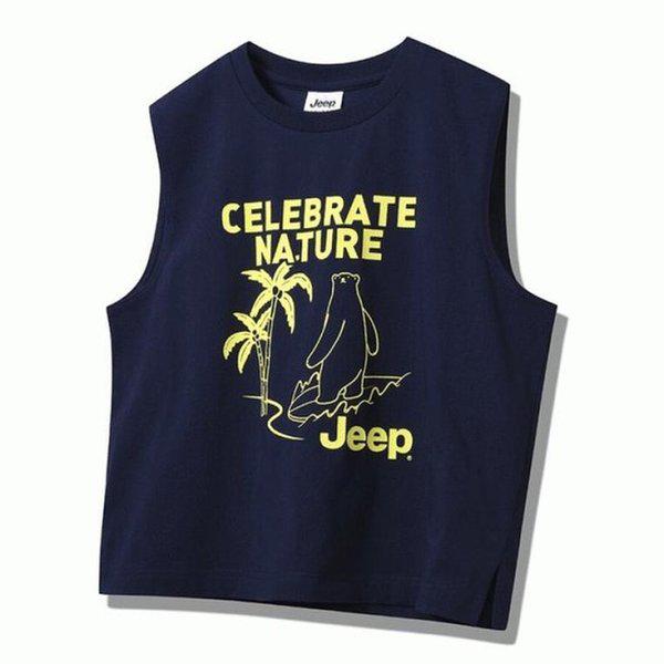 JEEP 男女兼用 クマプリント タンクトップ タンクトップ ノースリーブ_1_A JP2TSU616_1