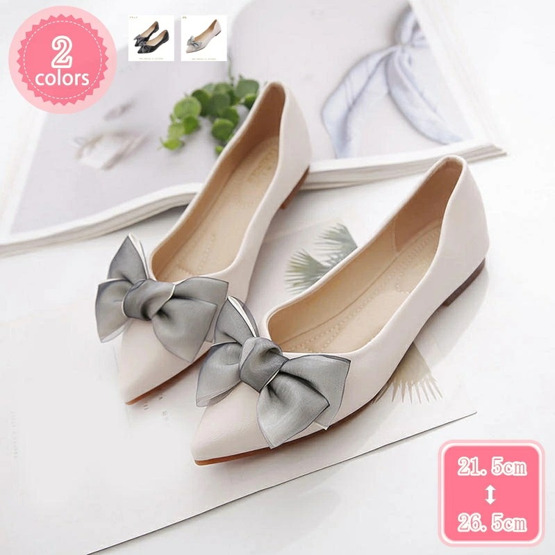 500円OFFクーポン フラットシューズ 蝶結び ポインテッドトゥ パンプス レディース ペタンコ 婦人靴 美脚 ローヒール 歩きやすい 疲れない 低反発 走れる カジュアル 通勤 無地 スリッポン