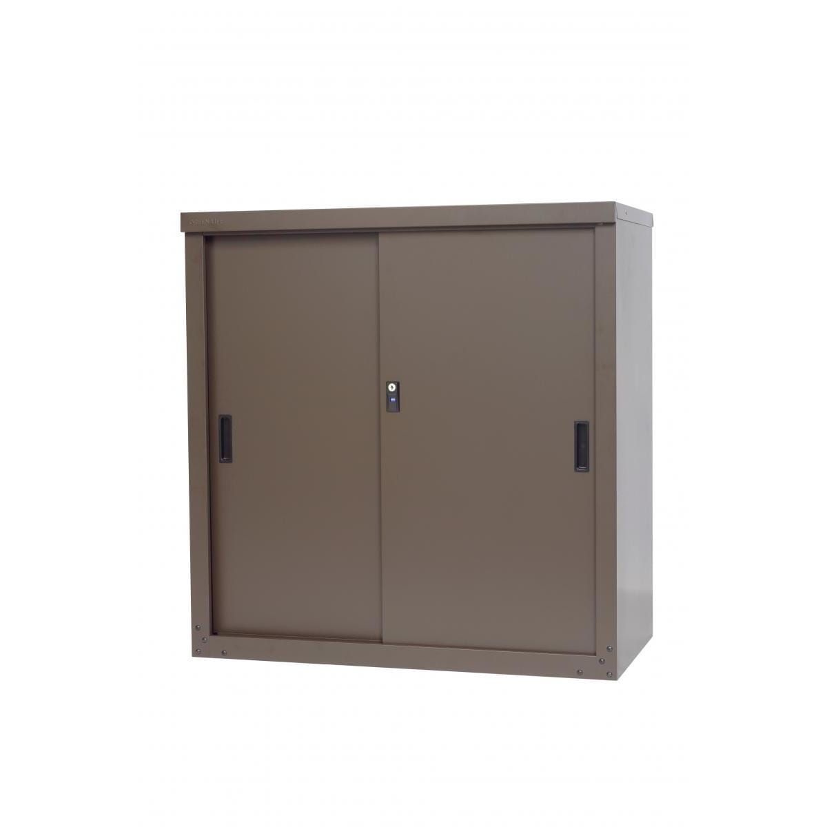 【I】【代引不可】 グリーンライフ(GREEN LIFE) 家庭用収納庫 幅89×奥行き47×高さ92cm HS-92 (AMBR)【沖縄・離島不可】