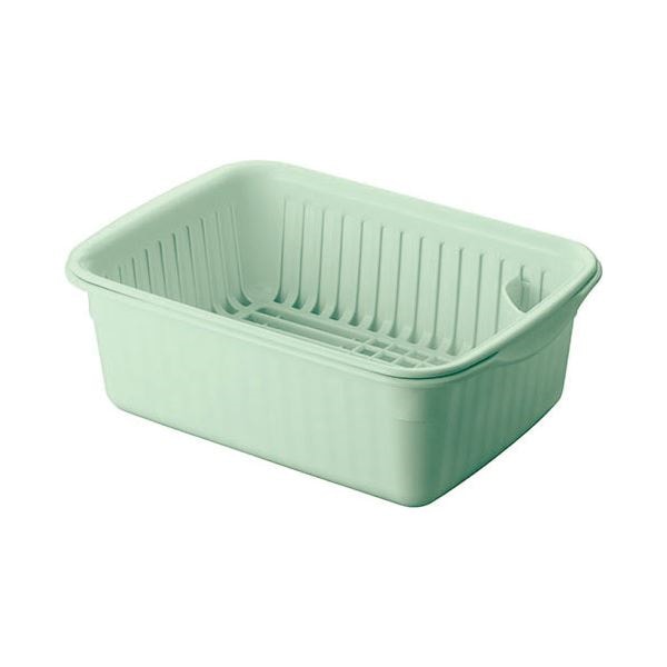 （まとめ）Nポゼ 水切りセット グリーン （中） 4309 [18個セット]