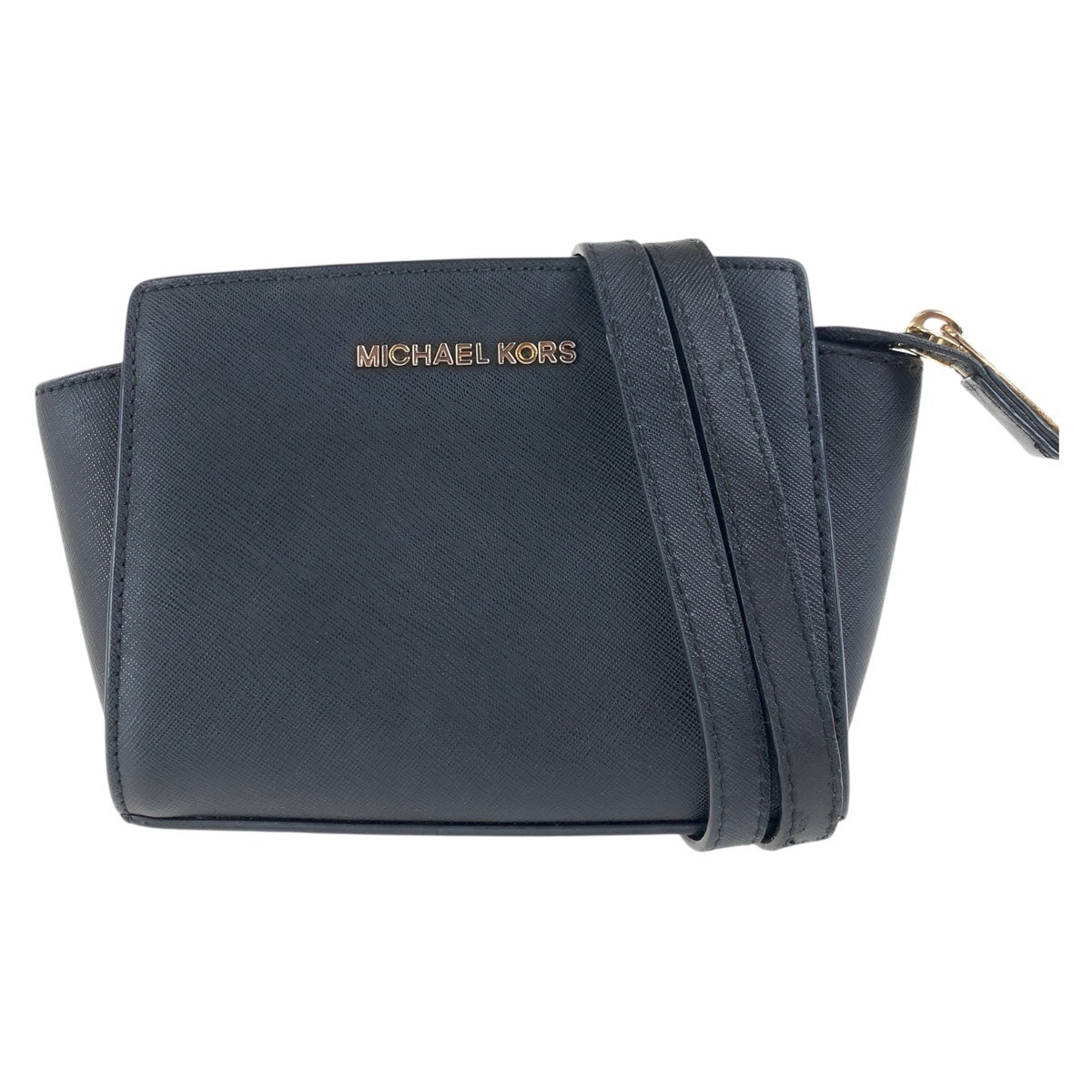 ブラック 黒 ゴールド金具 レザー ショルダーバッグ ポシェット レディース 502766