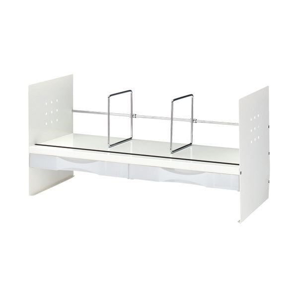 （まとめ）トヨダプロダクツブックスタンド（引き出し付） ホワイト BSST-065HC 1台[x3]