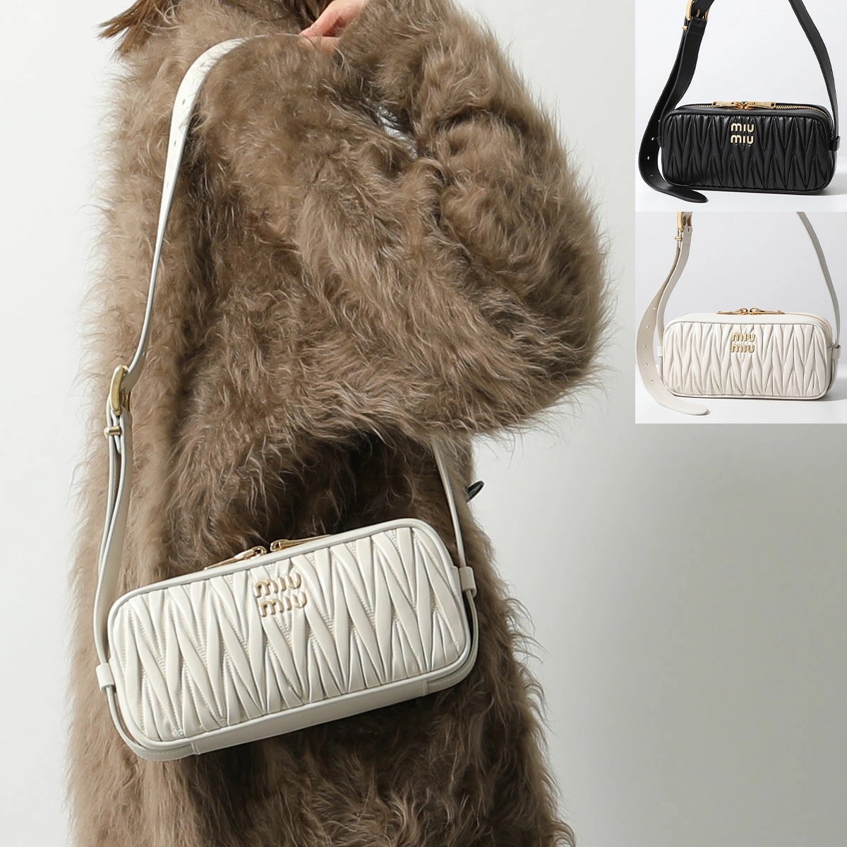 MIUMIU ミュウミュウ ショルダーバッグ MATELASSE マテラッセ 5BC158 N88 レディース レザー ロゴ クロスボディ 鞄 カラー2色 134,461円