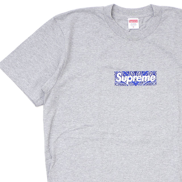 Supremeシュプリーム SUPREME Bandana Box Logo Tee バンダナ ボックスロゴ Tシャツ GRAY 200-008398-142