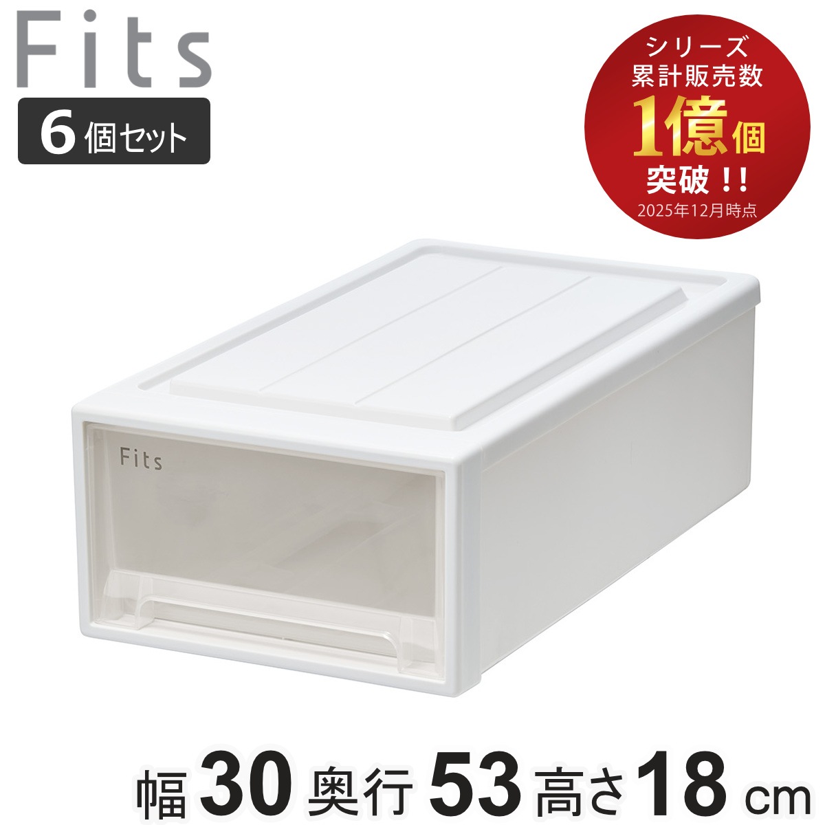 収納ケース Fits フィッツ フィッツケース クローゼット S-30 6個セット 衣装ケース 収納 幅30 奥行53 高さ18 天馬 日本製 ケース 引き出し 収納ボックス プラスチック
