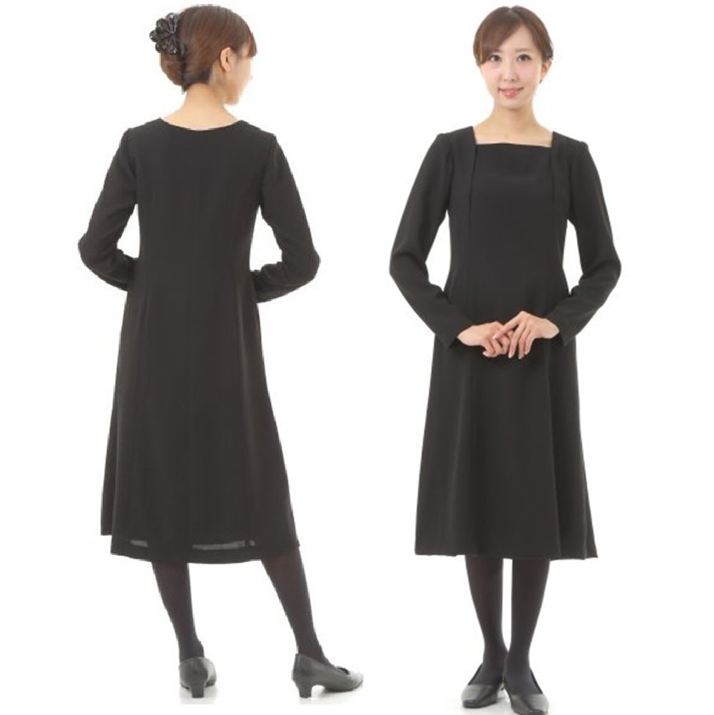 喪服 レディース 礼服 ブラックフォーマル 前開き 美シルエット ワンピース オールシーズン130803-2 9,856円