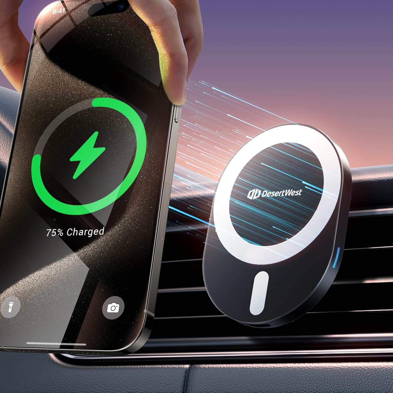 DesertWest スマホホルダー 車… (ワイヤレス充電可能)