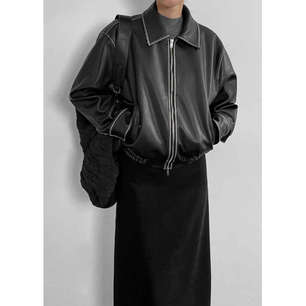 ブラックアップ [MADE] Hibben ビンテージキルトレザージャンパー (2オンス) 16,579円