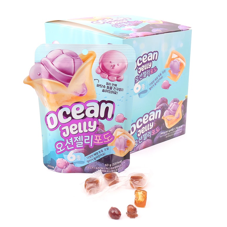 Qoo10] オーシャンゼリー ブドウ味 63gx8袋