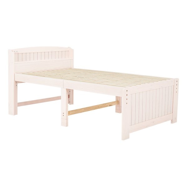 マットレス付セミダブルミドルベッド MB-5916SD-WS+KM-3101