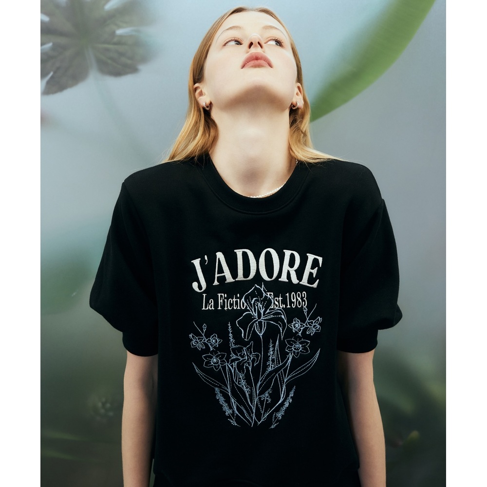 LARTIGENT 5/19 배송 L2 フラワースウェットシャツ(ブラック)